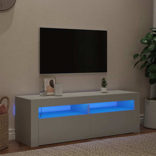 TV-Schrank mit LED-Leuchten Weiß 120x35x40 cm