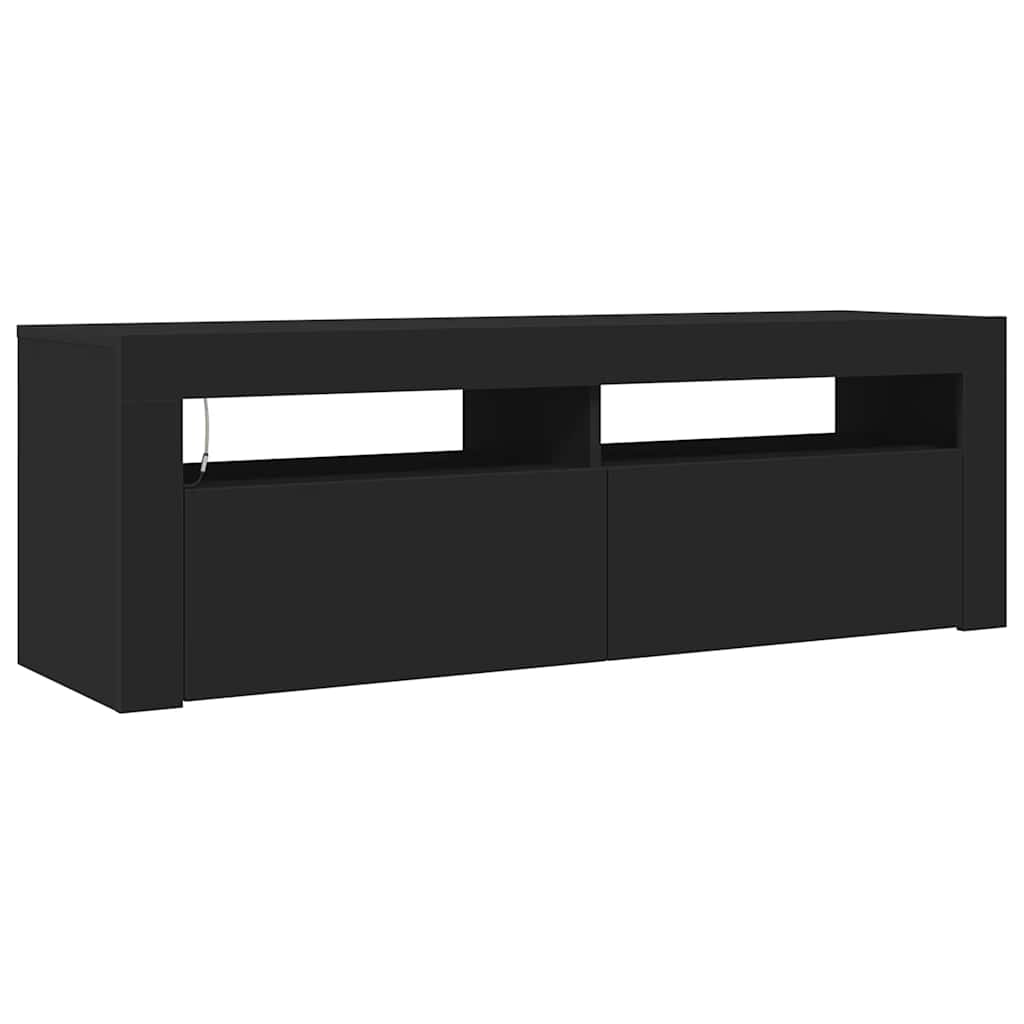 TV-Schrank mit LED-Leuchten Schwarz 120x35x40 cm