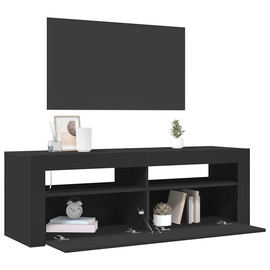 TV-Schrank mit LED-Leuchten Schwarz 120x35x40 cm