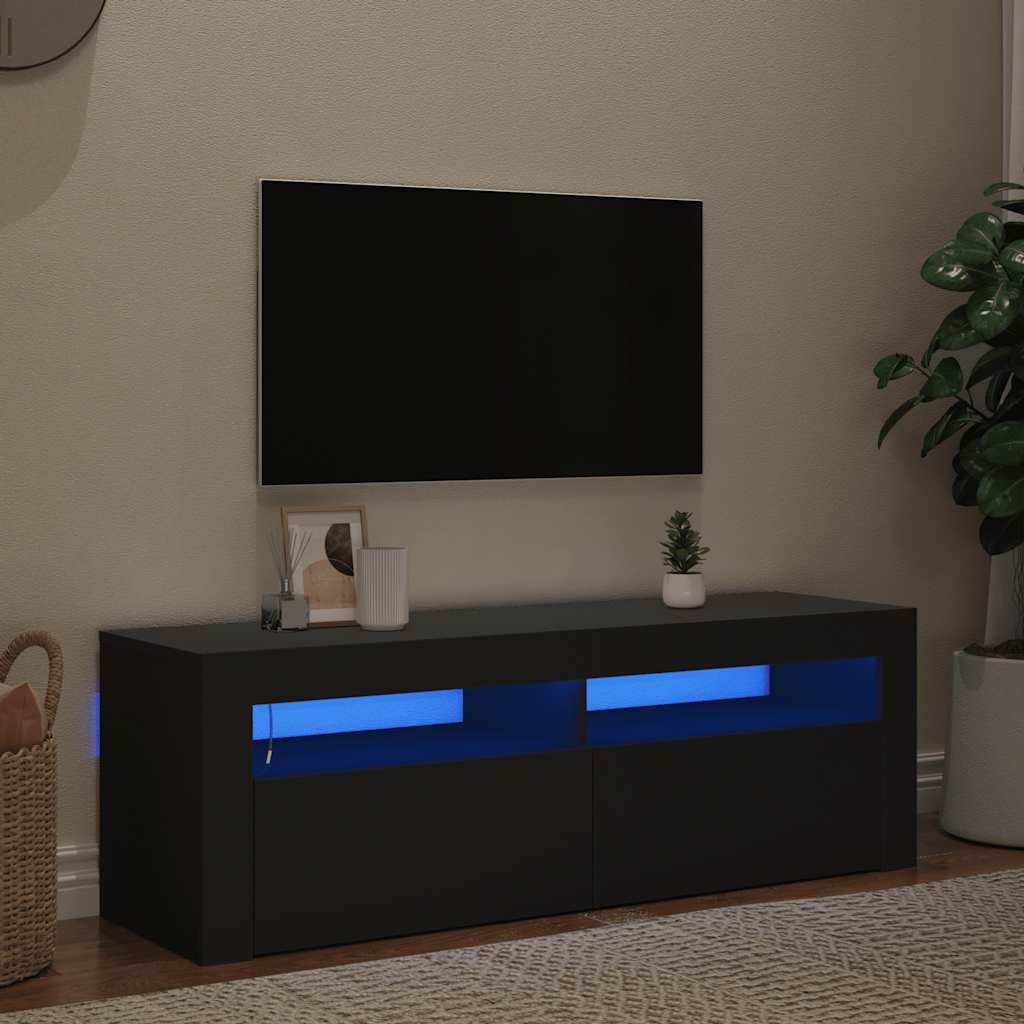 TV-Schrank mit LED-Leuchten Schwarz 120x35x40 cm