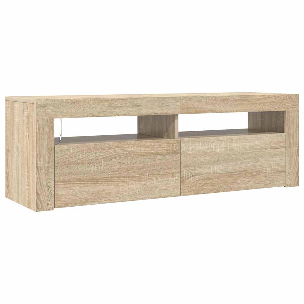 TV-Schrank mit LED-Leuchten Sonoma-Eiche 120x35x40 cm