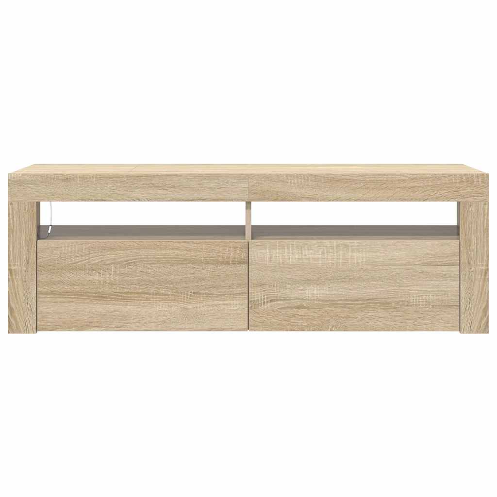TV-Schrank mit LED-Leuchten Sonoma-Eiche 120x35x40 cm