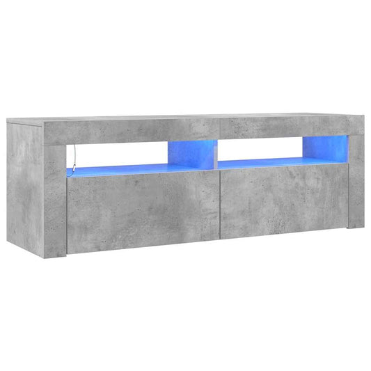 TV-Schrank mit LED-Beleuchtung Betongrau 120x35x40 cm