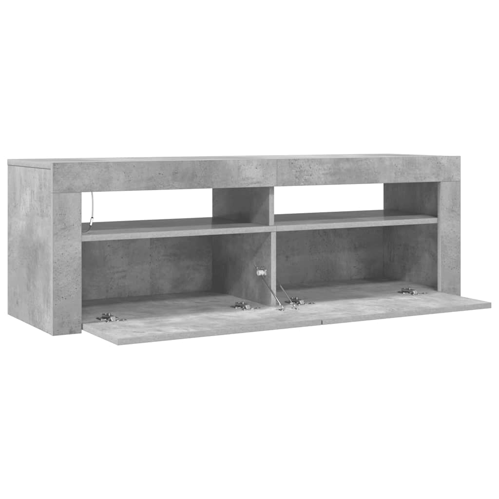 TV-Schrank mit LED-Beleuchtung Betongrau 120x35x40 cm