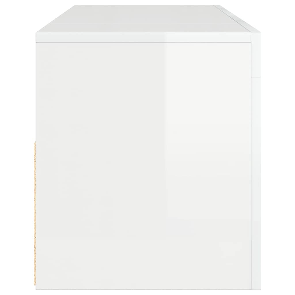 TV-Schrank mit LED-Leuchten Hochglanz-Weiß 120x35x40 cm