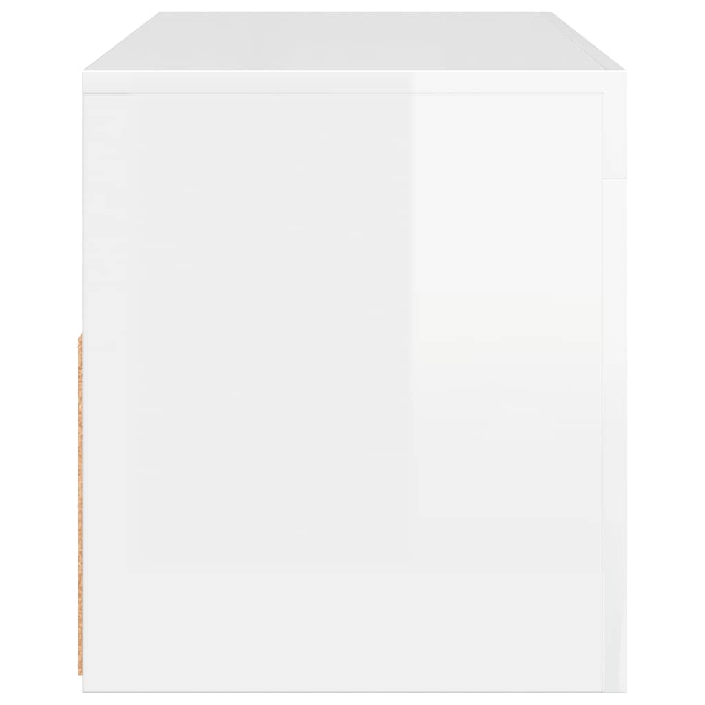 TV-Schrank mit LED-Leuchten Hochglanz-Weiß 90x35x40 cm