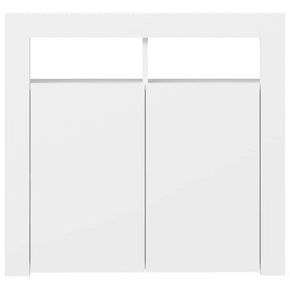 Sideboard mit LED-Leuchten Weiß 80x35x75 cm