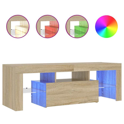 TV-Schrank mit LED-Leuchten Sonoma-Eiche 120x35x40 cm