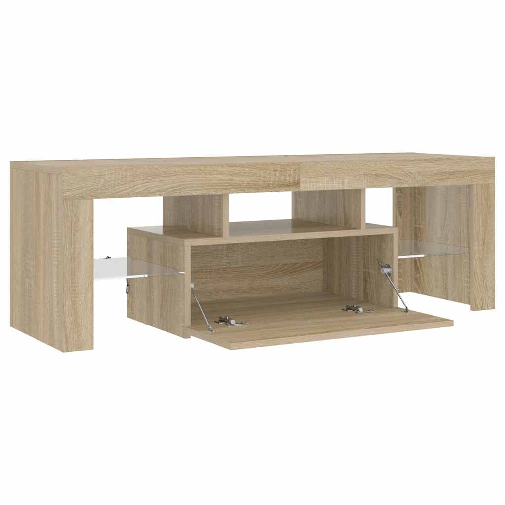 TV-Schrank mit LED-Leuchten Sonoma-Eiche 120x35x40 cm