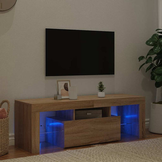 TV-Schrank mit LED-Leuchten Sonoma-Eiche 120x35x40 cm