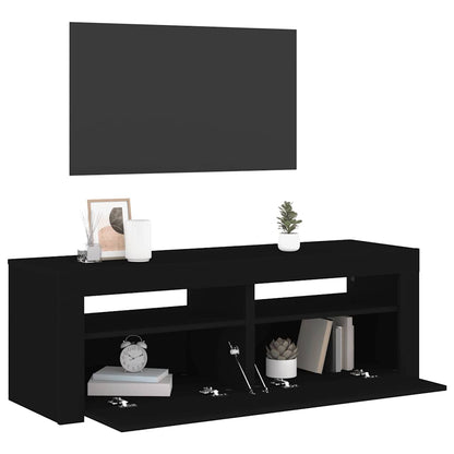TV-Schrank mit LED-Leuchten Schwarz 120x35x40 cm