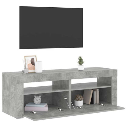 TV-Schrank mit LED-Beleuchtung Betongrau 120x35x40 cm