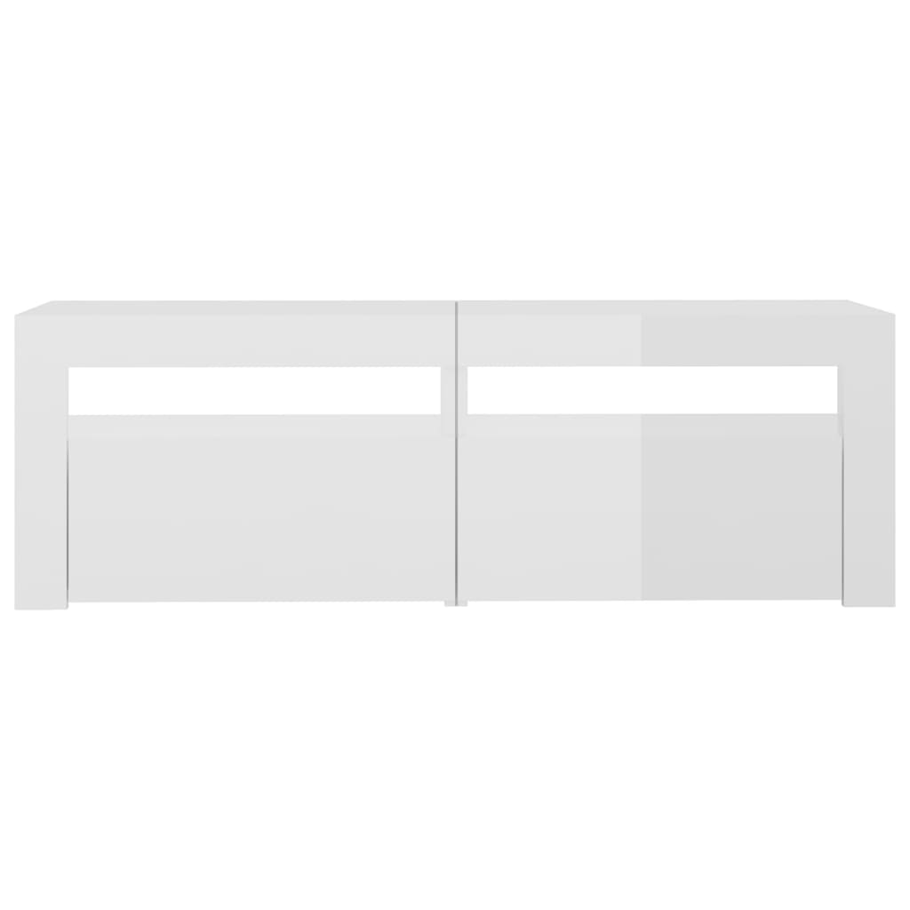 TV-Schrank mit LED-Leuchten Hochglanz-Weiß 120x35x40 cm