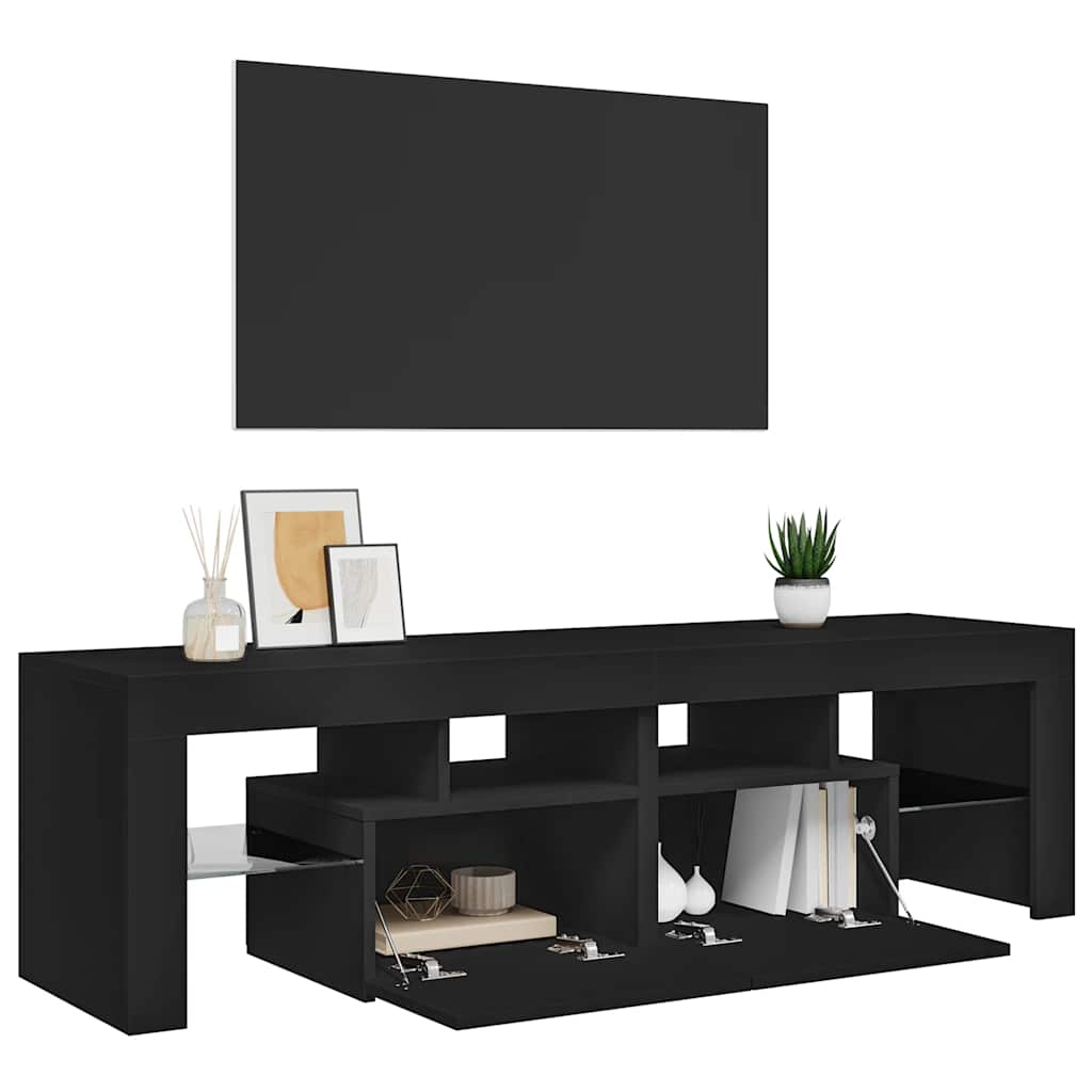 TV-Schrank mit LED-Beleuchtung Schwarz 140x36,5x40 cm