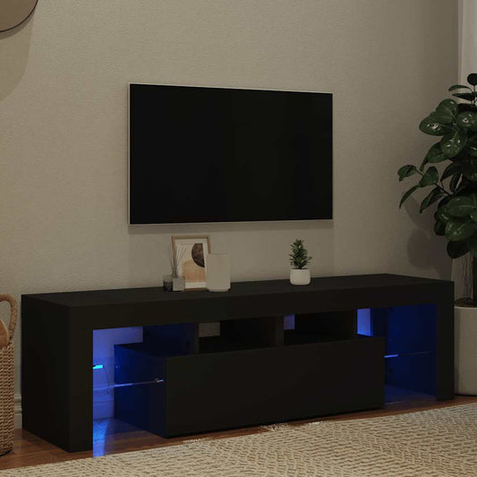 TV-Schrank mit LED-Beleuchtung Schwarz 140x36,5x40 cm