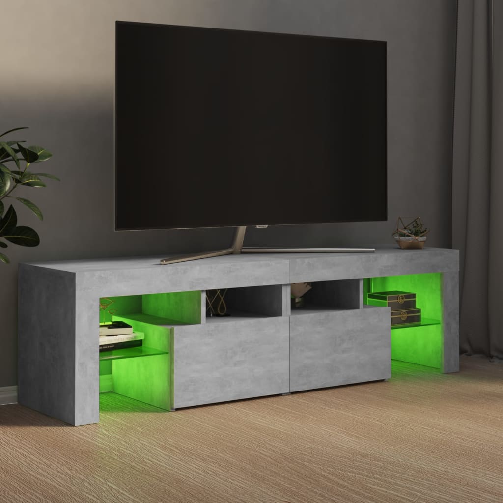 TV-Schrank mit LED-Beleuchtung Betongrau 140x36,5x40 cm