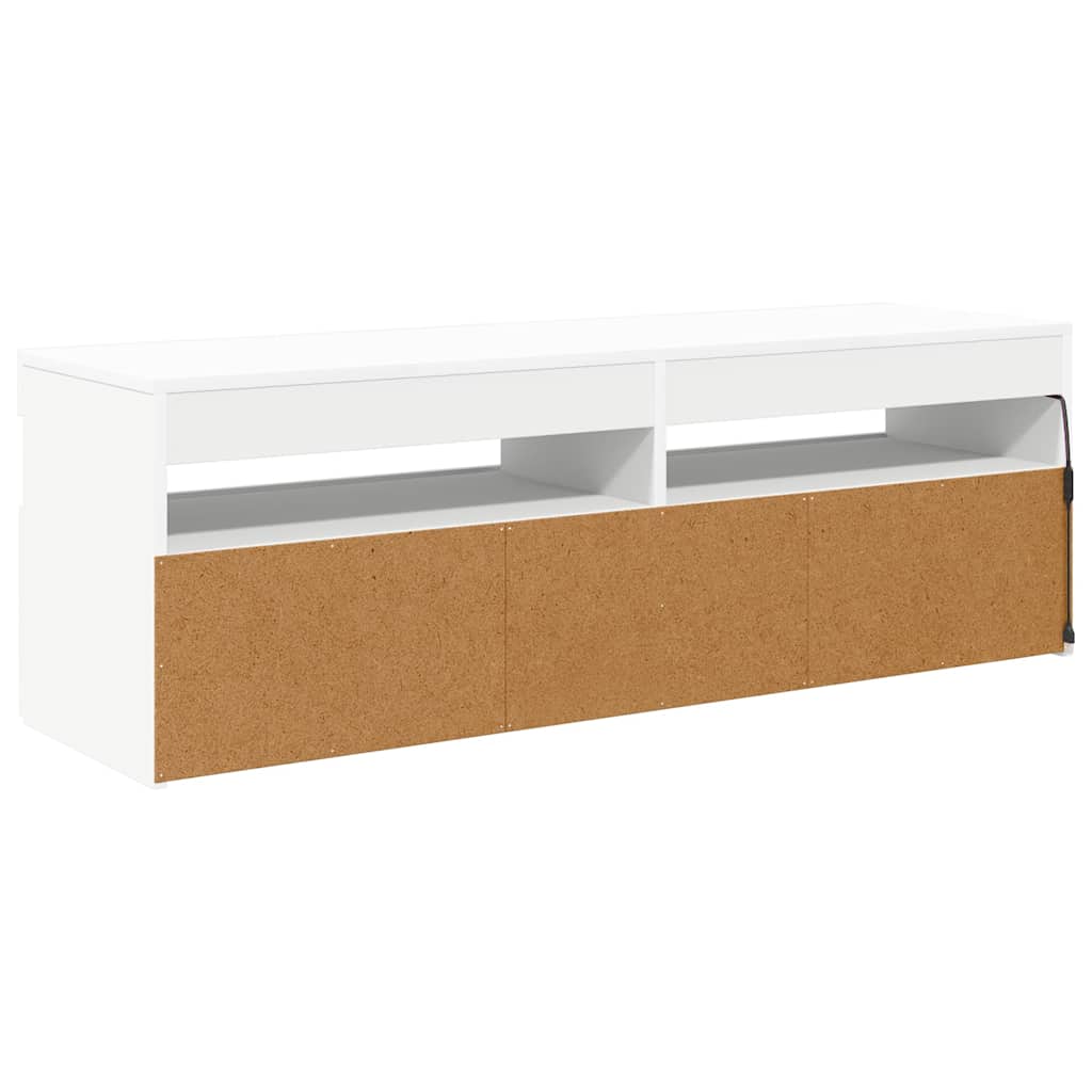 TV-Schrank mit LED-Leuchten Weiß 120x35x40 cm