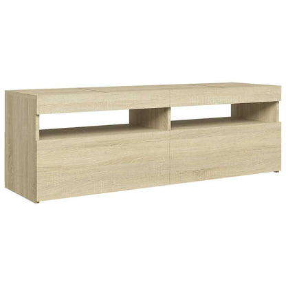 TV-Schrank mit LED-Leuchten Sonoma-Eiche 120x35x40 cm
