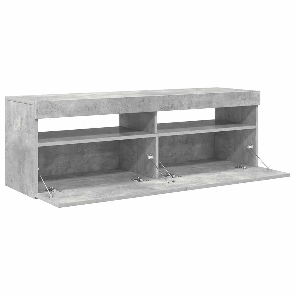 TV-Schrank mit LED-Beleuchtung Betongrau 120x35x40 cm