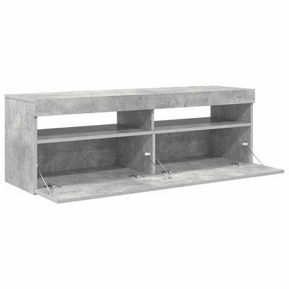 TV-Schrank mit LED-Beleuchtung Betongrau 120x35x40 cm