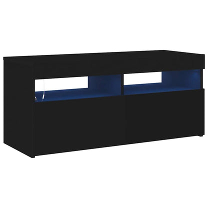 TV-Schrank mit LED-Leuchten Schwarz 90x35x40 cm