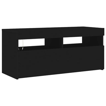 TV-Schrank mit LED-Leuchten Schwarz 90x35x40 cm
