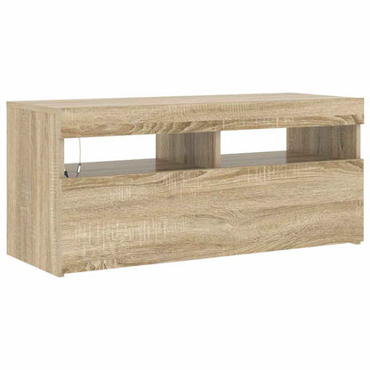 TV-Schrank mit LED-Leuchten Sonoma-Eiche 90x35x40 cm
