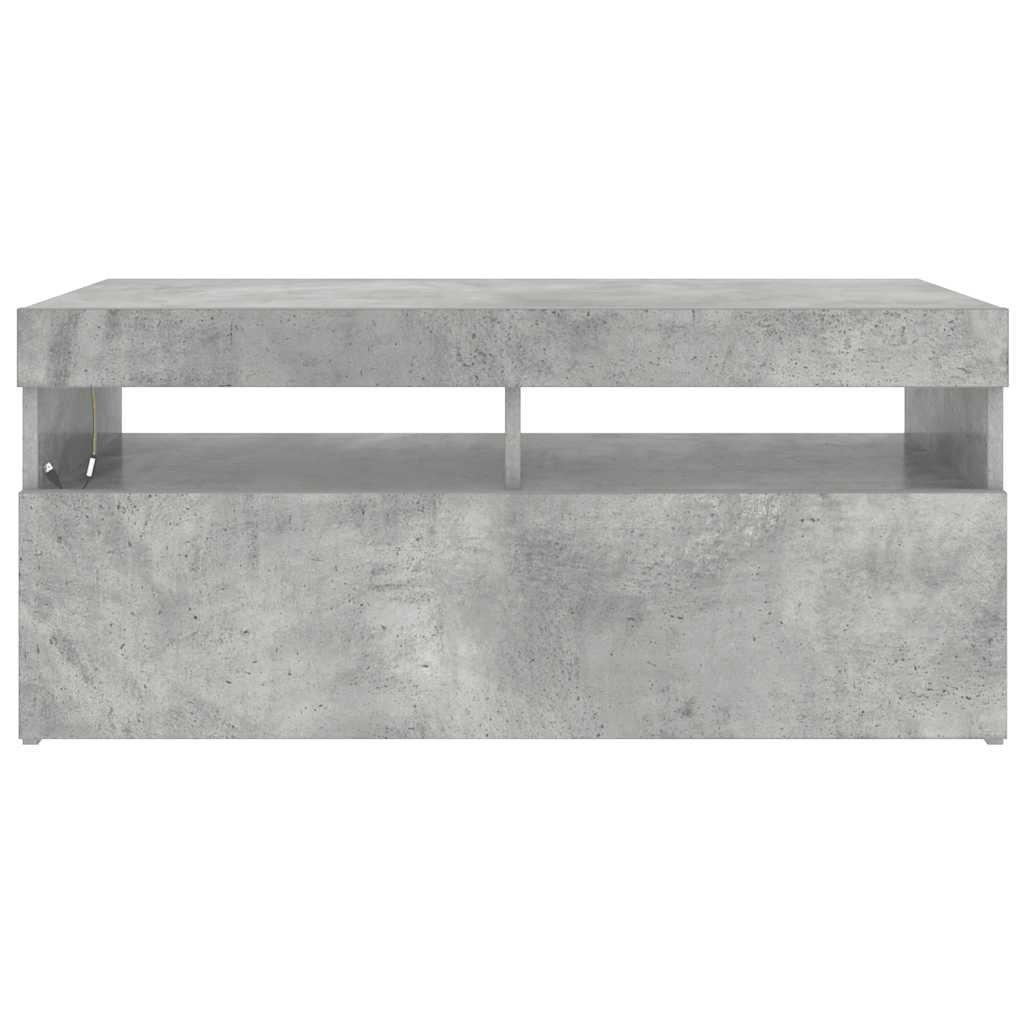 TV-Schrank mit LED-Leuchten Betongrau 90x35x40 cm