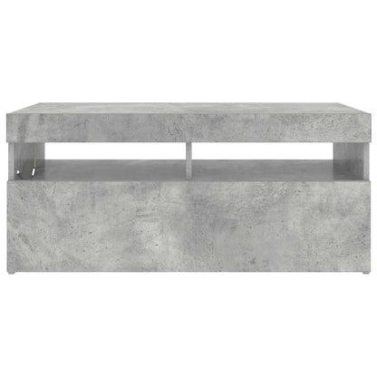 TV-Schrank mit LED-Leuchten Betongrau 90x35x40 cm