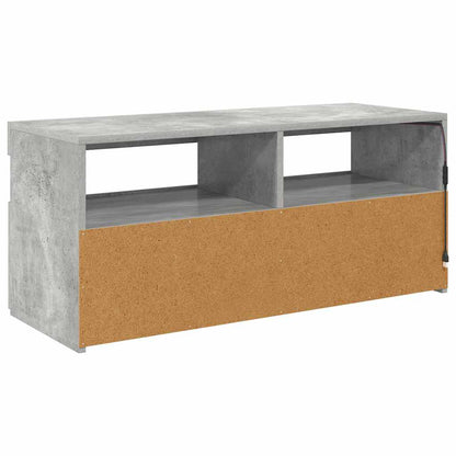 TV-Schrank mit LED-Leuchten Betongrau 90x35x40 cm