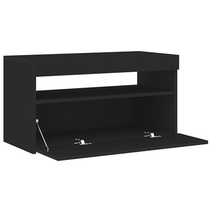 TV-Schrank mit LED-Leuchten Schwarz 75x35x40 cm