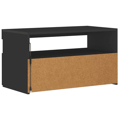 TV-Schrank mit LED-Leuchten Schwarz 75x35x40 cm