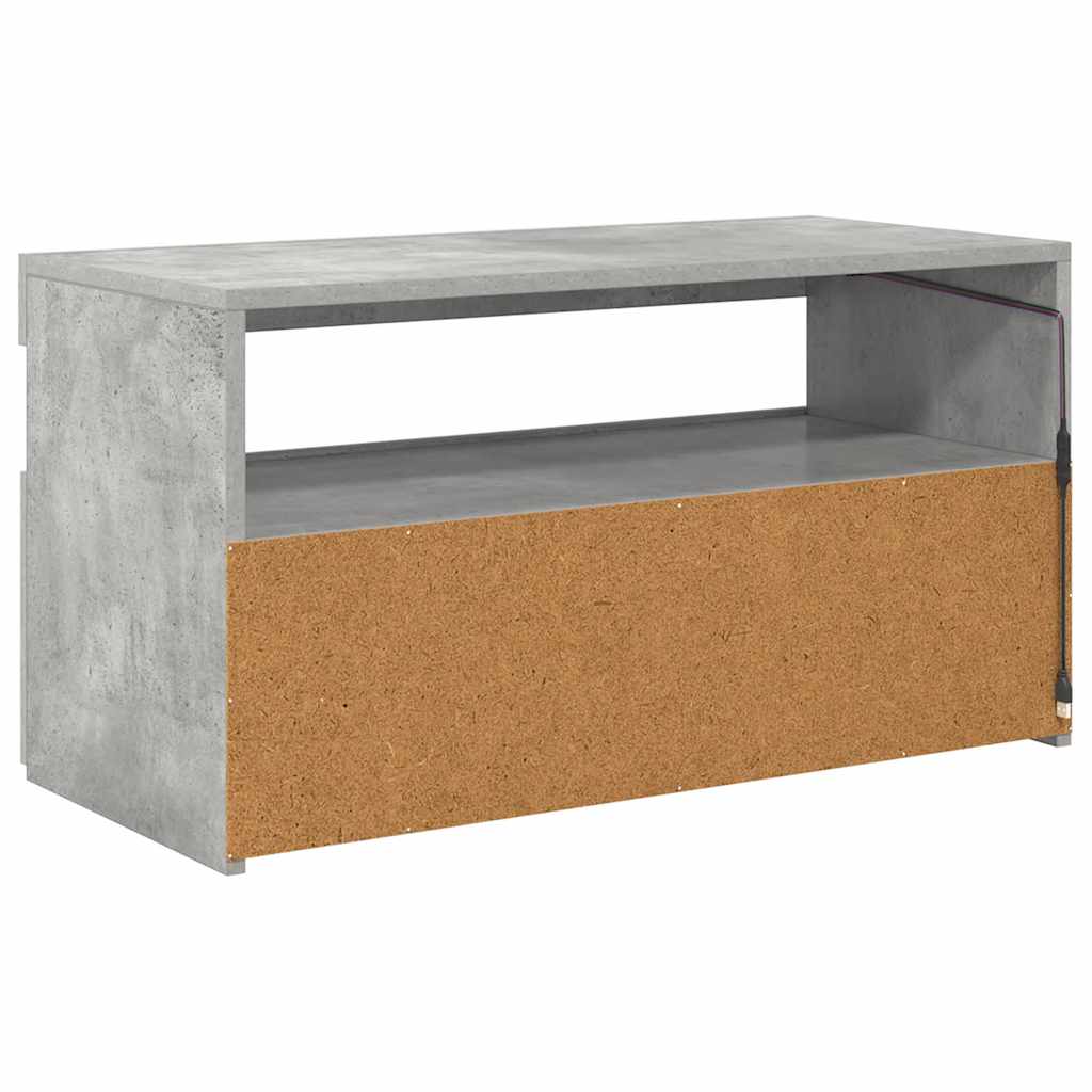 TV-Schrank mit LED-Leuchten Betongrau 75x35x40 cm