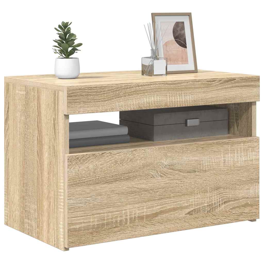 TV-Schrank mit LED-Leuchten Sonoma-Eiche 60x35x40 cm