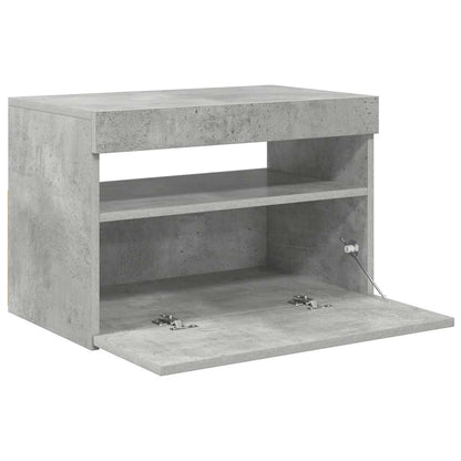 TV-Schrank mit LED-Leuchten Betongrau 60x35x40 cm