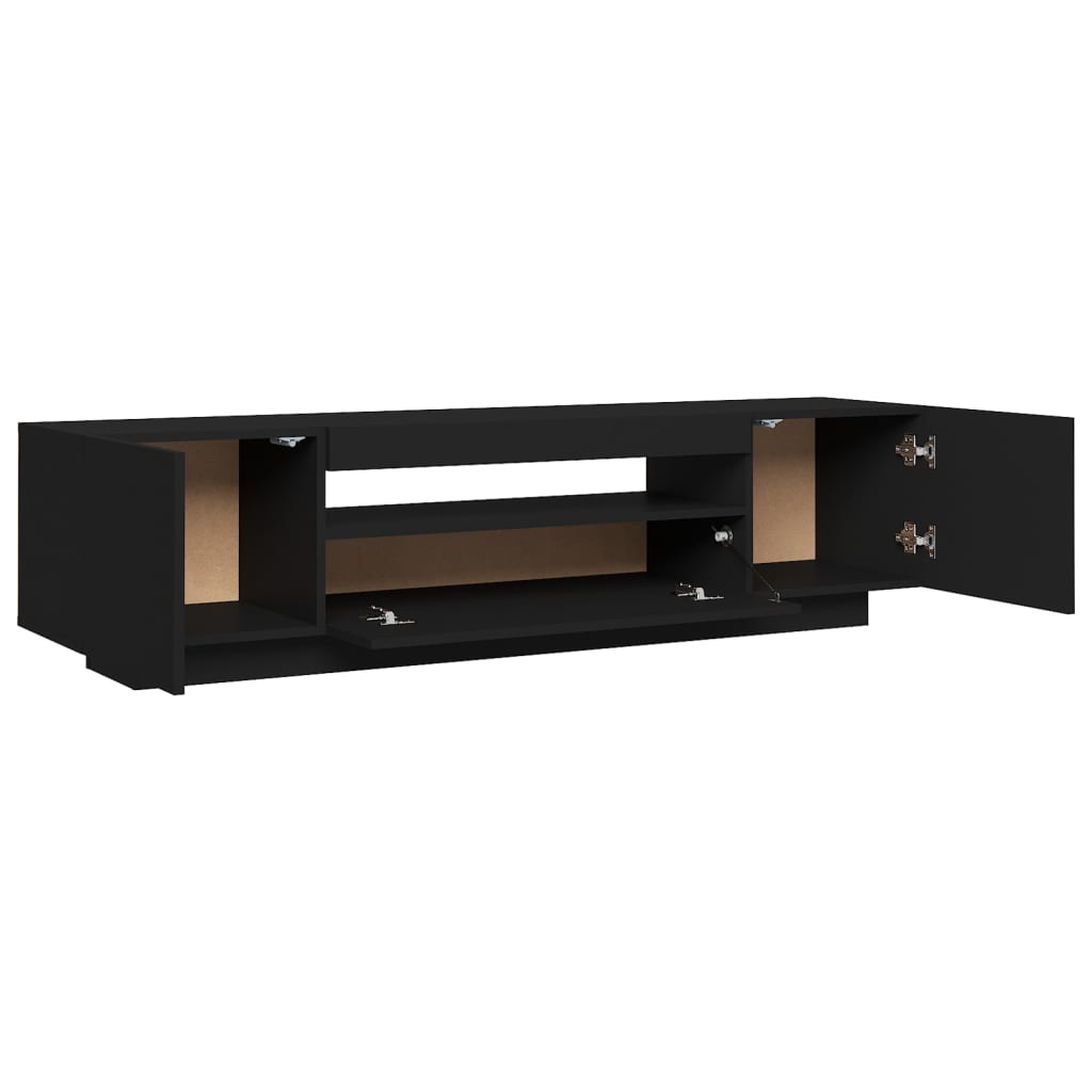 TV-Schrank mit LED-Leuchten Schwarz 160x35x40 cm