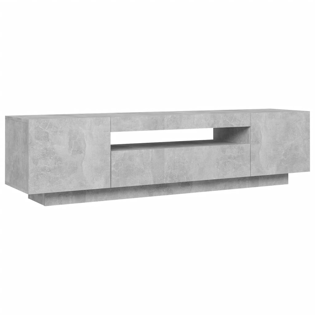 TV-Schrank mit LED-Beleuchtung Betongrau 160x35x40 cm