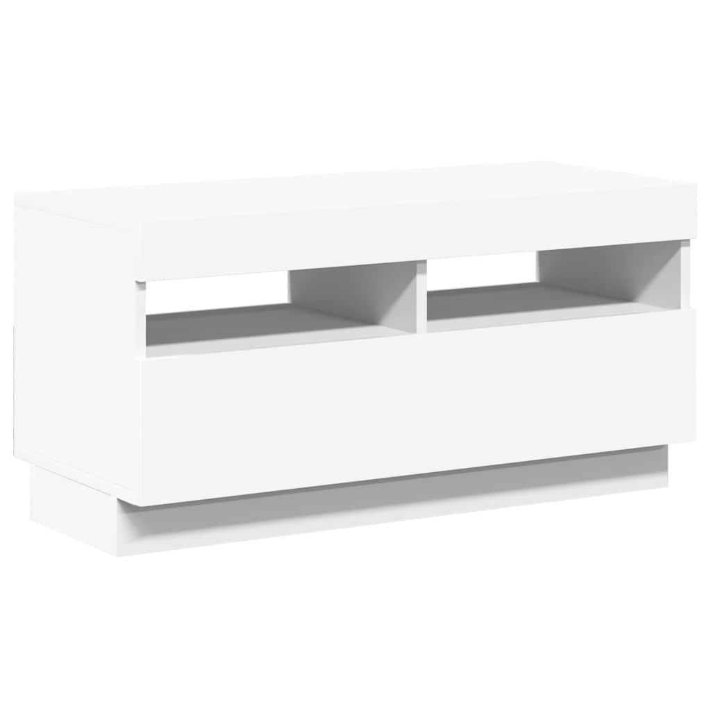 TV-Schrank mit LED-Leuchten Weiß 80x35x40 cm