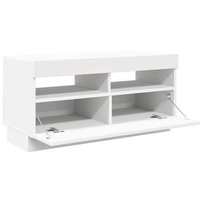 TV-Schrank mit LED-Leuchten Weiß 80x35x40 cm
