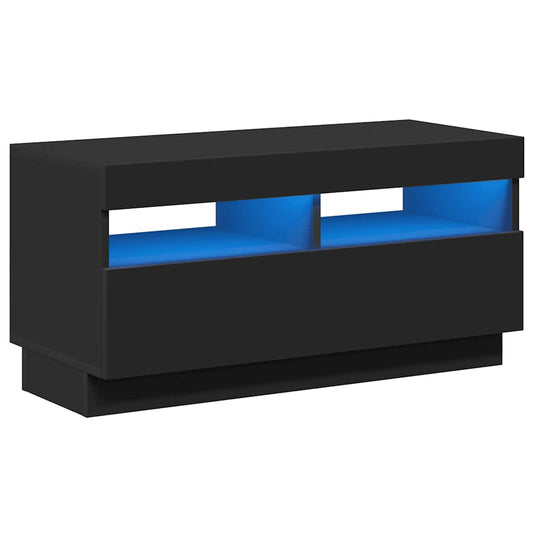 TV-Schrank mit LED-Leuchten Schwarz 80x35x40 cm