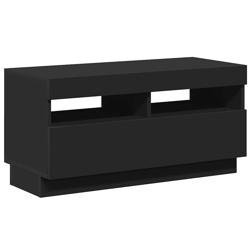 TV-Schrank mit LED-Leuchten Schwarz 80x35x40 cm