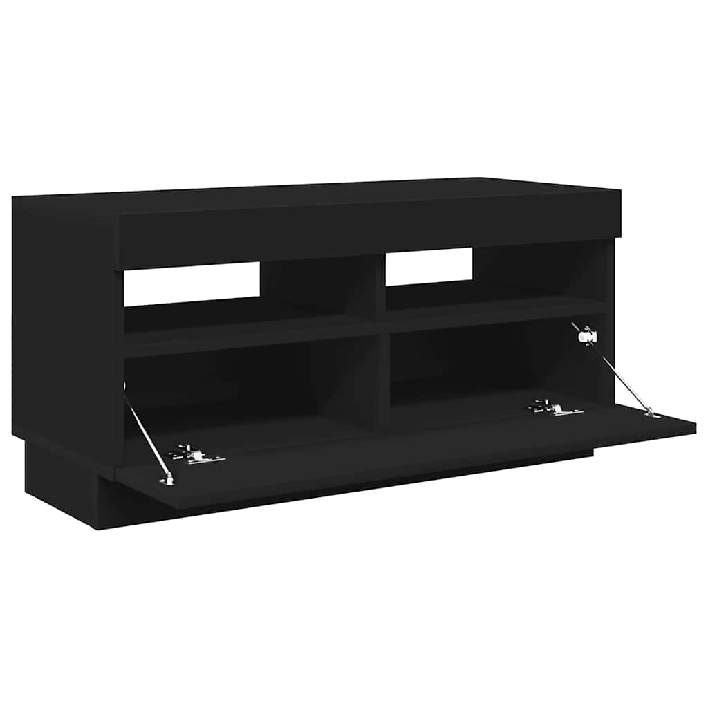 TV-Schrank mit LED-Leuchten Schwarz 80x35x40 cm