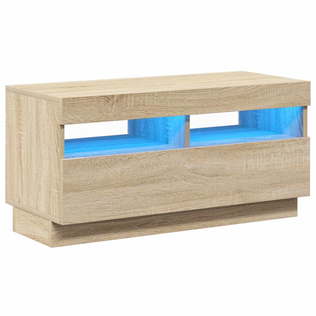 TV-Schrank mit LED-Leuchten Sonoma-Eiche 80x35x40 cm
