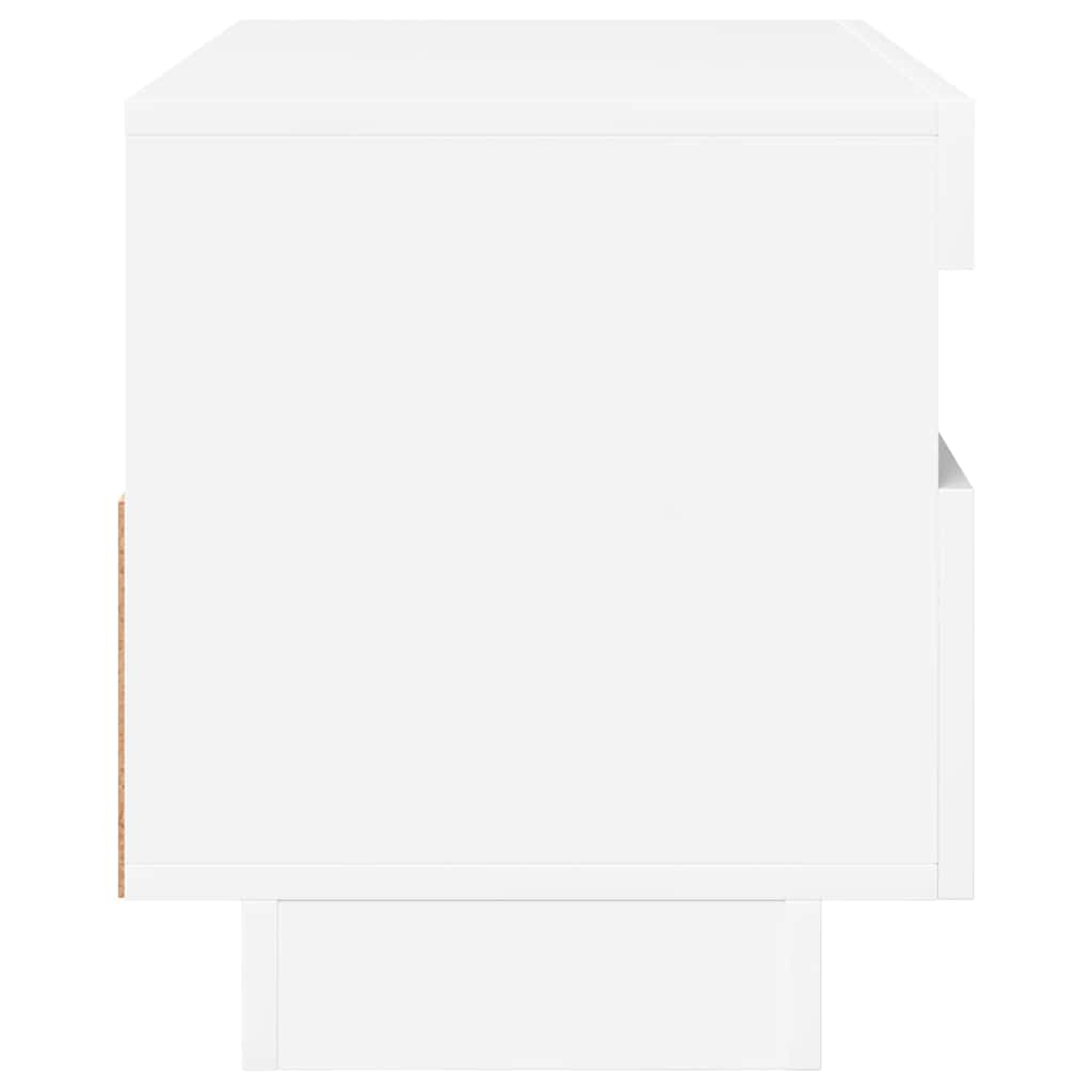 TV-Schrank mit LED-Leuchten Hochglanz-Weiß 80x35x40 cm