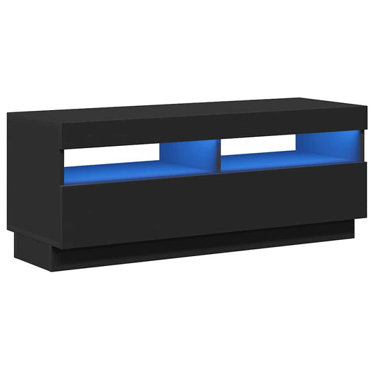 TV-Schrank mit LED-Leuchten Schwarz 100x35x40 cm
