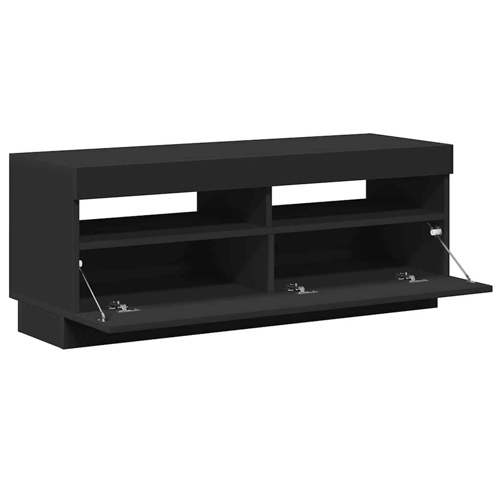 TV-Schrank mit LED-Leuchten Schwarz 100x35x40 cm