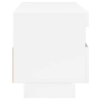 TV-Schrank mit LED-Leuchten Hochglanz-Weiß 100x35x40 cm