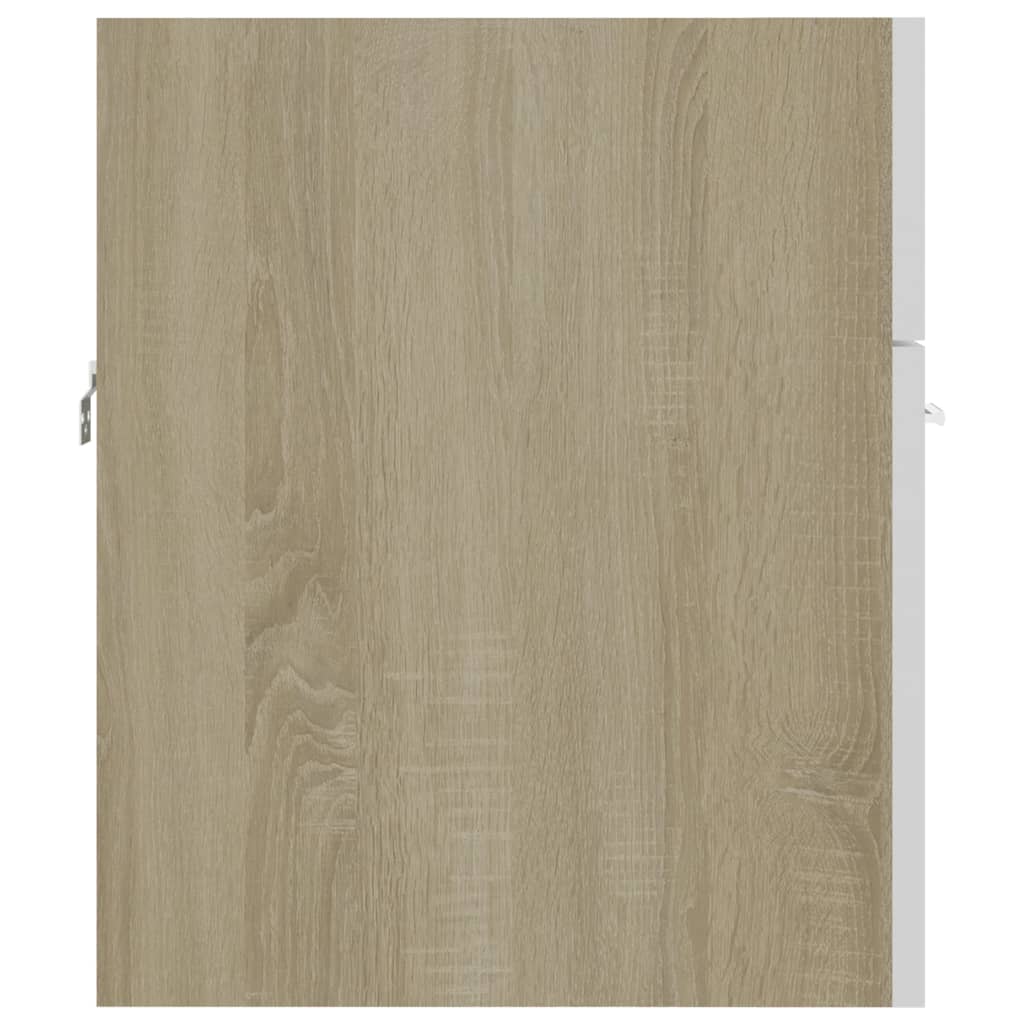Waschbeckenunterschrank Weiß Sonoma-Eiche 41x38,5x46 cm