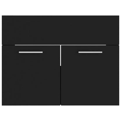 2-tlg. Badmöbel-Set Schwarz Holzwerkstoff