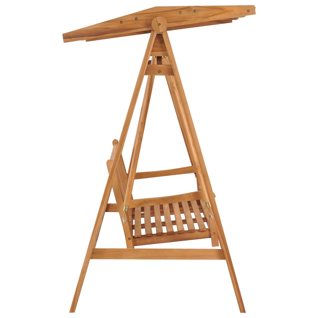 Hollywoodschaukel mit Anthrazit Auflage 170 cm Massivholz Teak